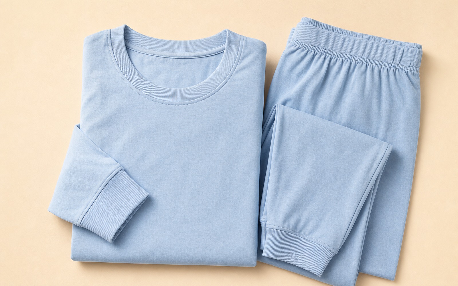 Men's long-sleeve jersey pajama set