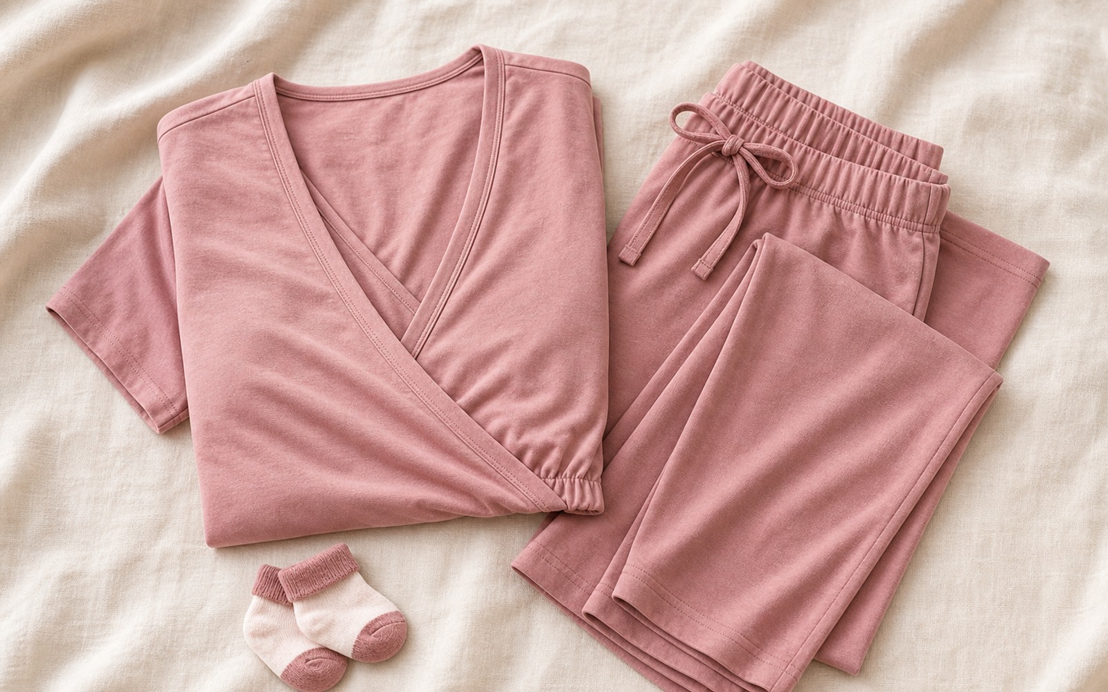 Maternity and nursing pajama set