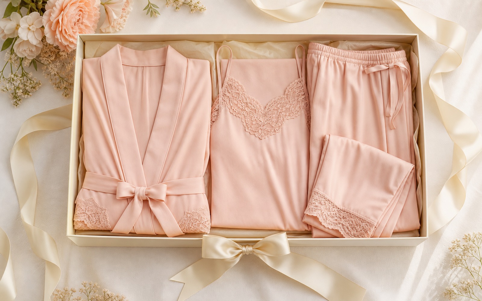 Women's 3-piece robe pajama set